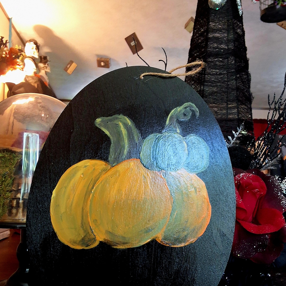 Hand-Painted Pumpkin Wall Art.